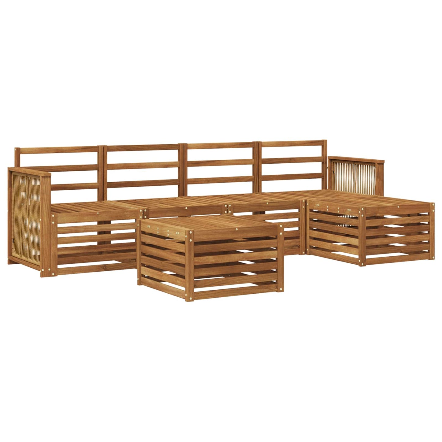 Utendørs sofa-sett 6 pcs Naturlig