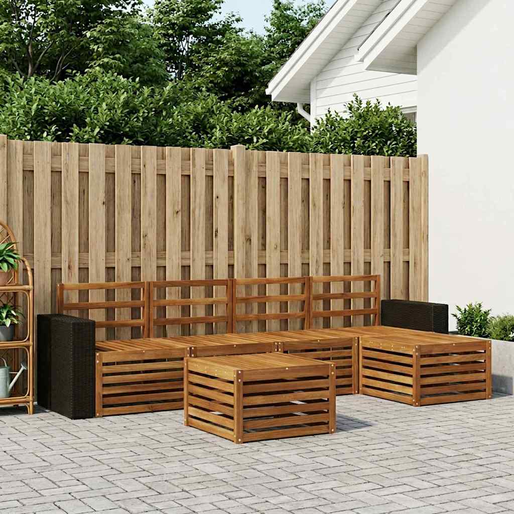 Utendørs sofa-sett 6 pcs Naturlig