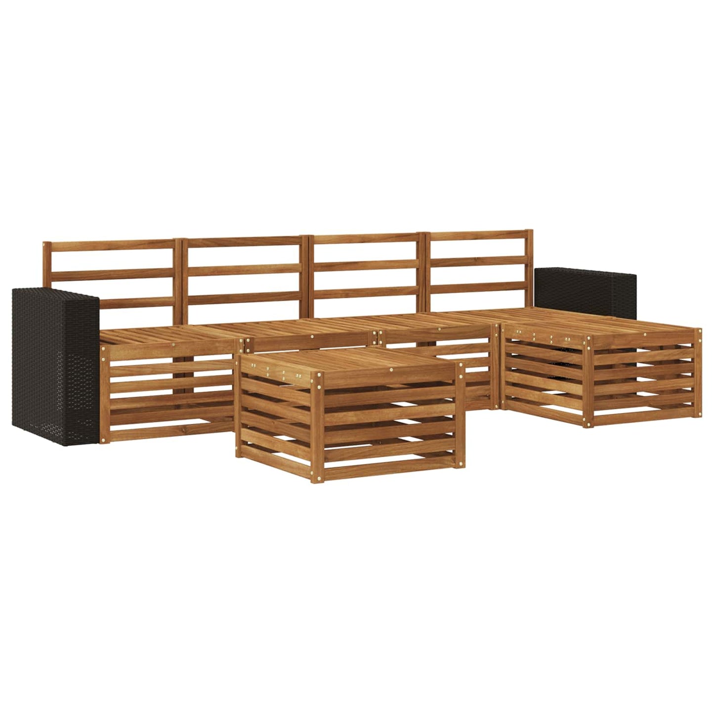 Utendørs sofa-sett 6 pcs Naturlig