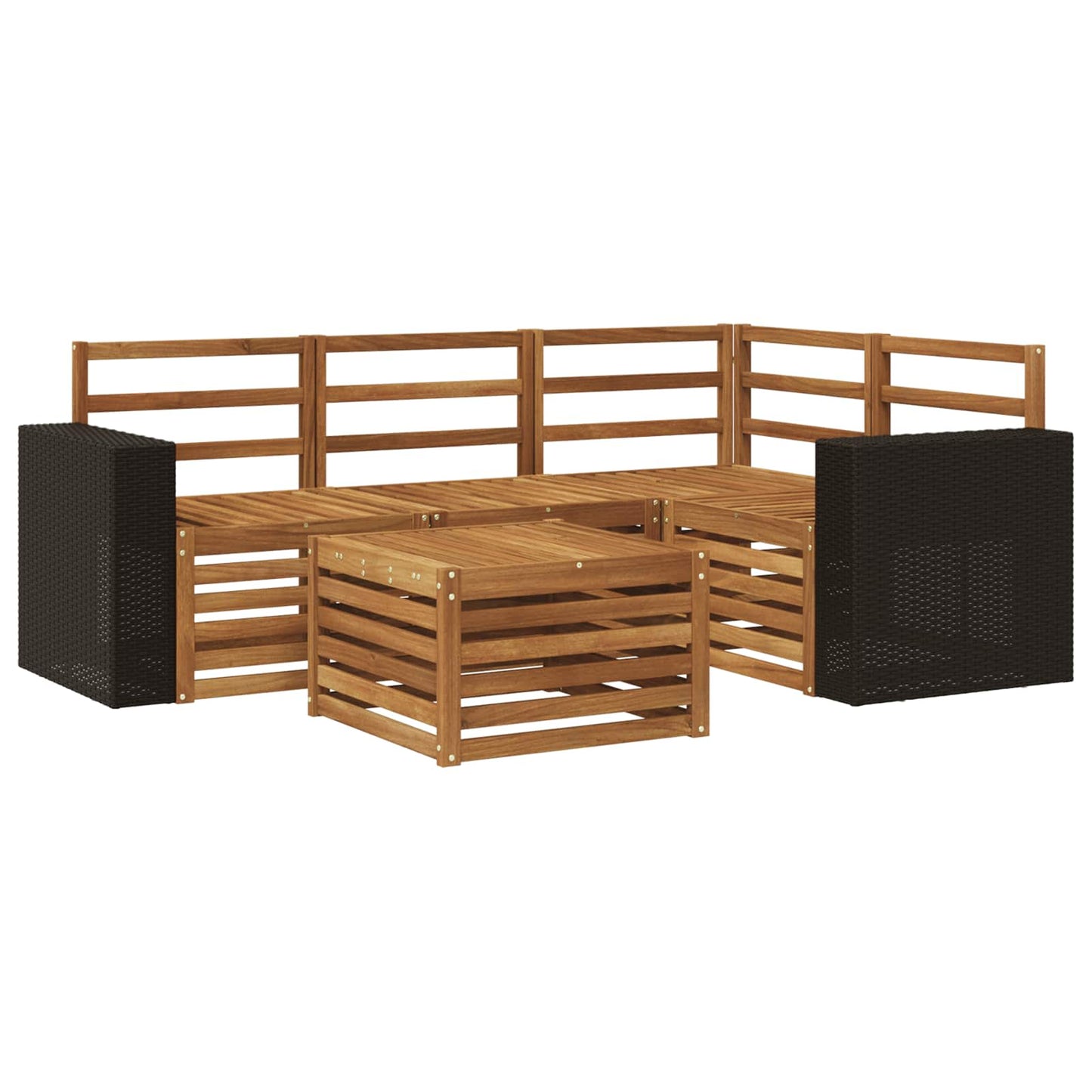 Utendørs sofa-sett 5 pcs Naturlig 59 x 59 x 37 cm Polyester