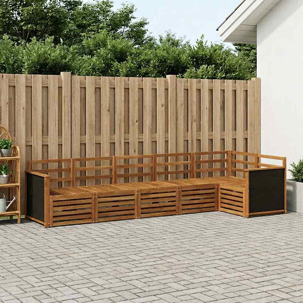 Seksjonssofa Sett 5 pcs Naturlig Solid akasietre