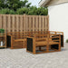 Seksjonssofa Sett 6 pcs Naturlig Solid akasietre