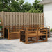 Seksjonssofa Sett 6 pcs Naturlig Solid akasietre