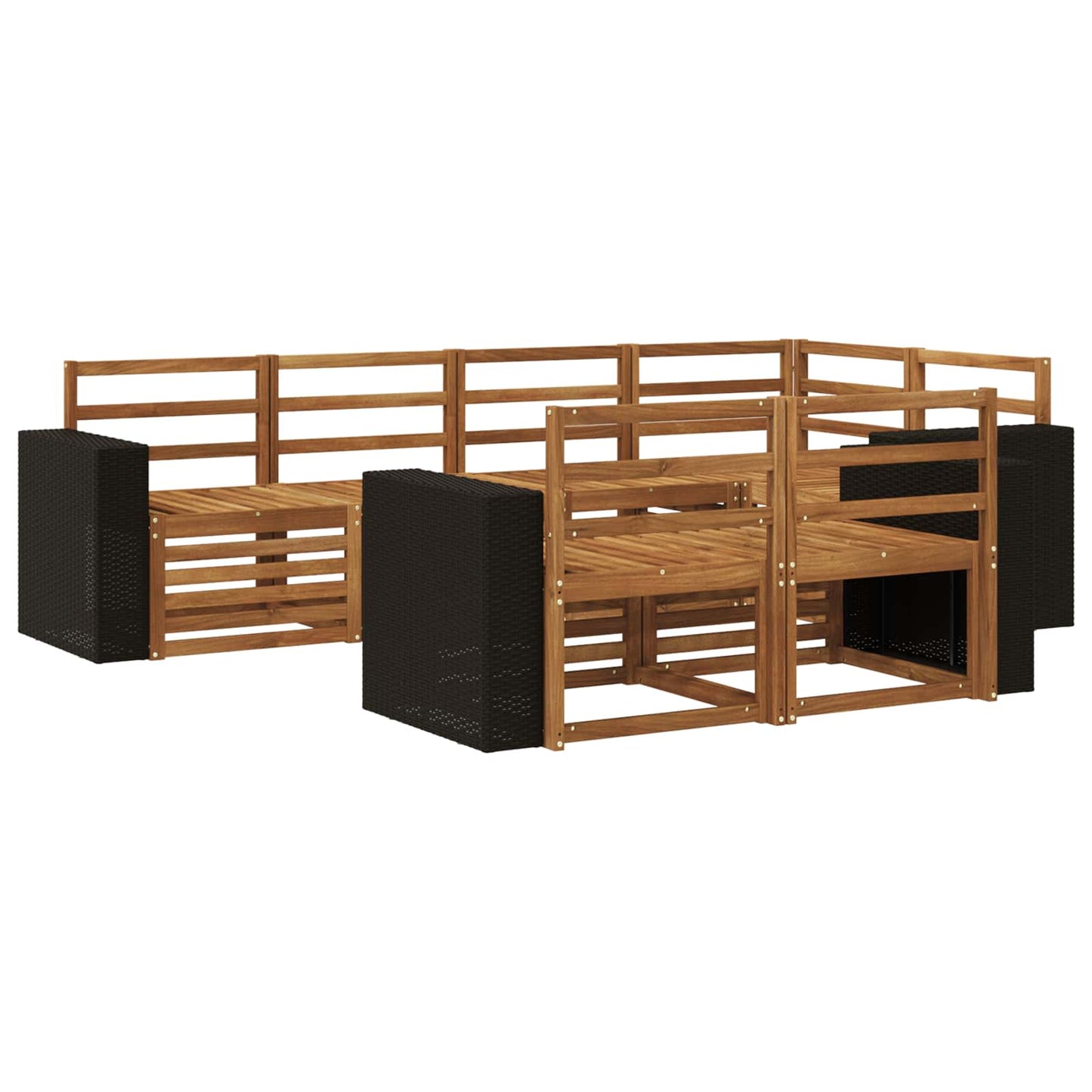 Seksjonssofa Sett 7 pcs Naturlig