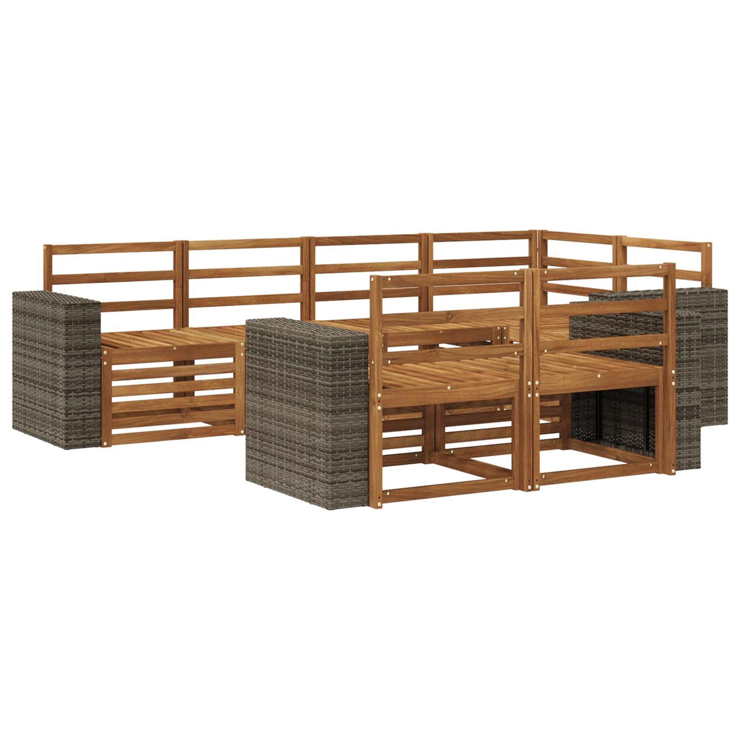 Seksjonssofa Sett 7 pcs Naturlig
