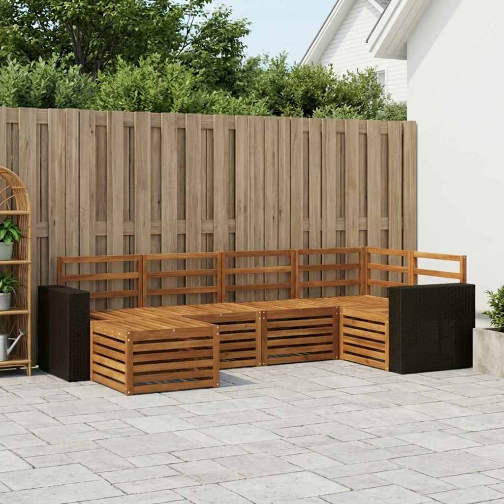Seksjonssofa Sett 6 pcs Naturlig