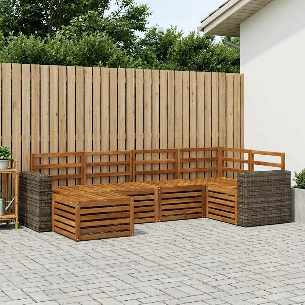 Seksjonssofa Sett 6 pcs Naturlig