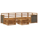 Seksjonssofa Sett 6 pcs Naturlig Solid akasietre