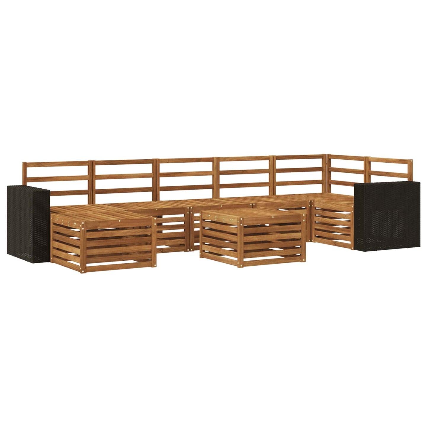 Utendørs sofa-sett 8 pcs Naturlig Solid akasietre