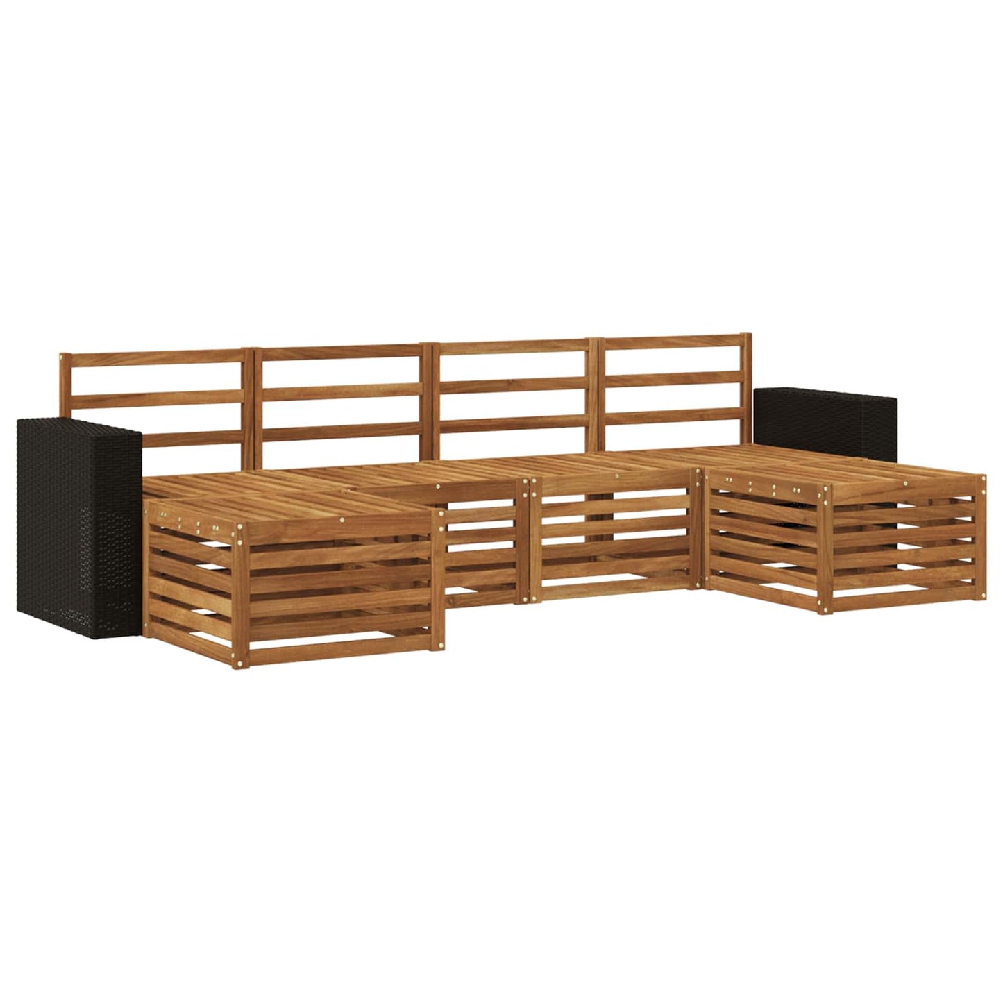 Sofasett 6 pcs Naturlig Solid akasietre