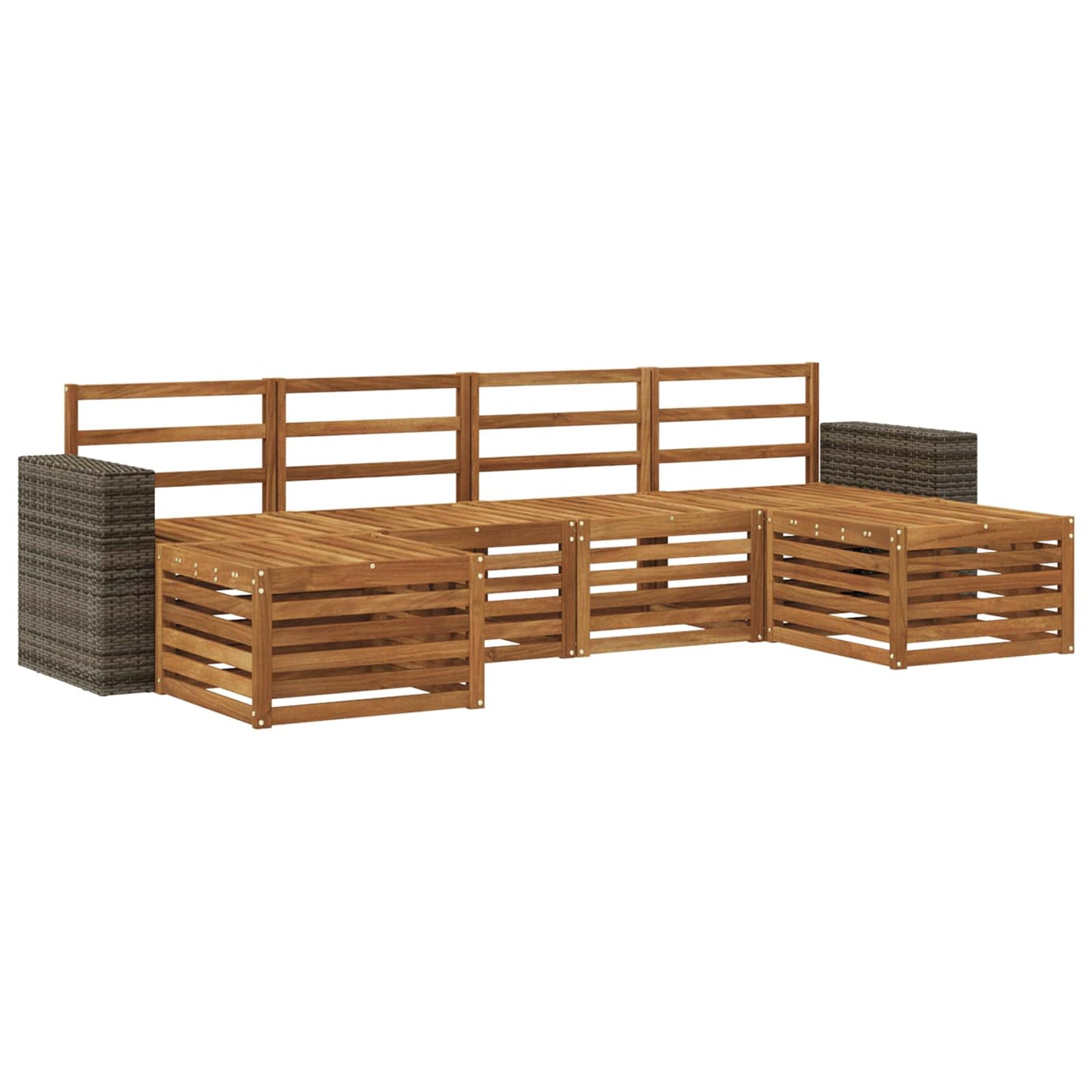 Sofasett 6 pcs Naturlig Solid akasietre