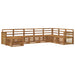Utendørs sofa-sett 6 pcs Naturlig Solid akasietre