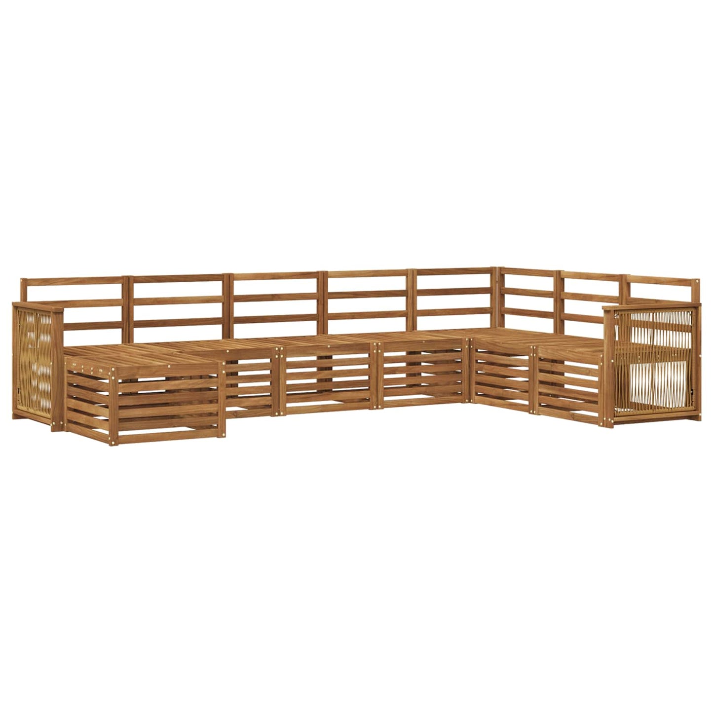 Utendørs sofa-sett 6 pcs Naturlig Solid akasietre