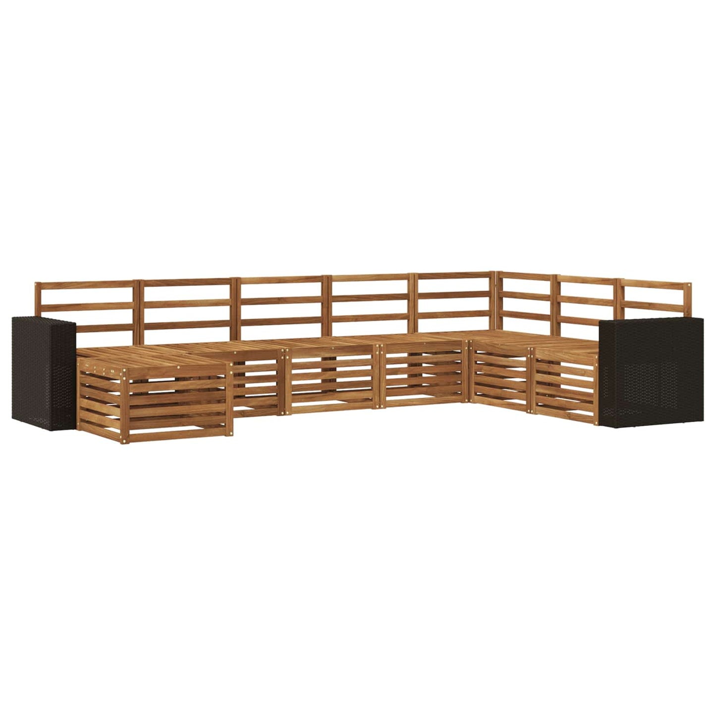 Utendørs sofa-sett 8 pcs Naturlig Solid akasietre
