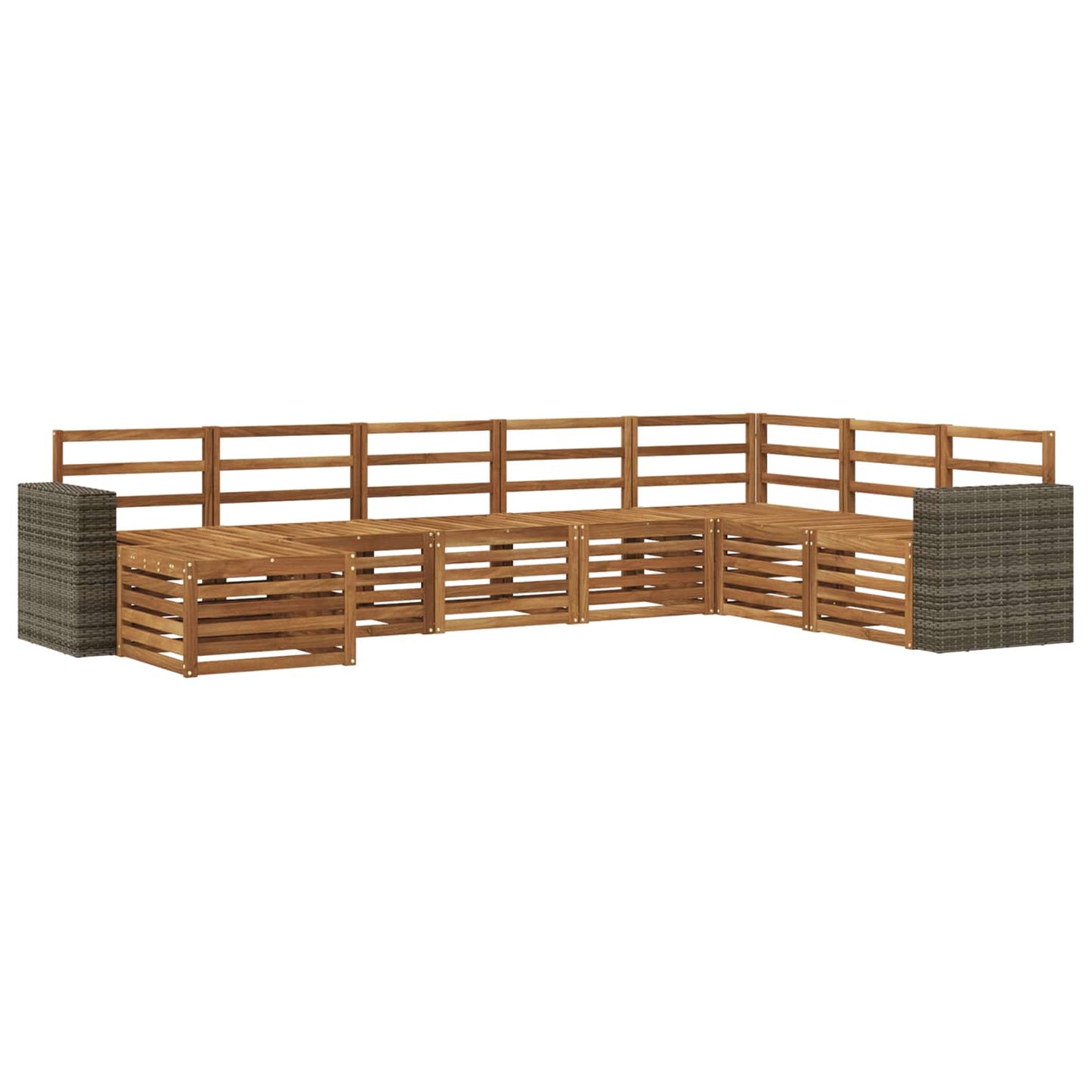 Utendørs sofa-sett 8 pcs Naturlig Solid akasietre