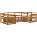 Seksjonssofa Sett 5 pcs Naturlig Solid akasietre