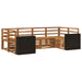 Seksjonssofa Sett 6 pcs Naturlig Solid akasietre