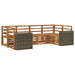 Seksjonssofa Sett 6 pcs Naturlig Solid akasietre