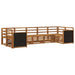 Seksjonssofa Sett 6 pcs Naturlig Solid akasietre