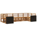 Seksjonssofa Sett 7 pcs Naturlig Solid akasietre