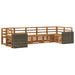 Seksjonssofa Sett 7 pcs Naturlig Solid akasietre