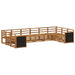 Seksjonssofa Sett 7 pcs Naturlig Solid akasietre