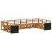 Seksjonssofa Sett 10 pcs Naturlig Solid akasietre