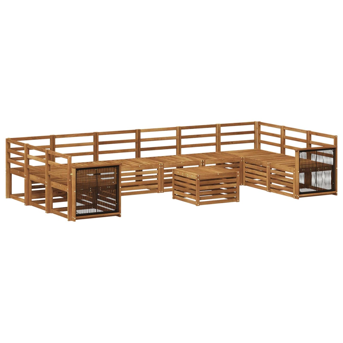 Utendørs sofa-sett 8 pcs Naturlig Solid akasietre