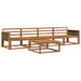 Utendørs sofa-sett 5 pcs Naturlig Solid akasietre