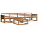 Utendørs sofa-sett 5 pcs Naturlig Solid akasietre