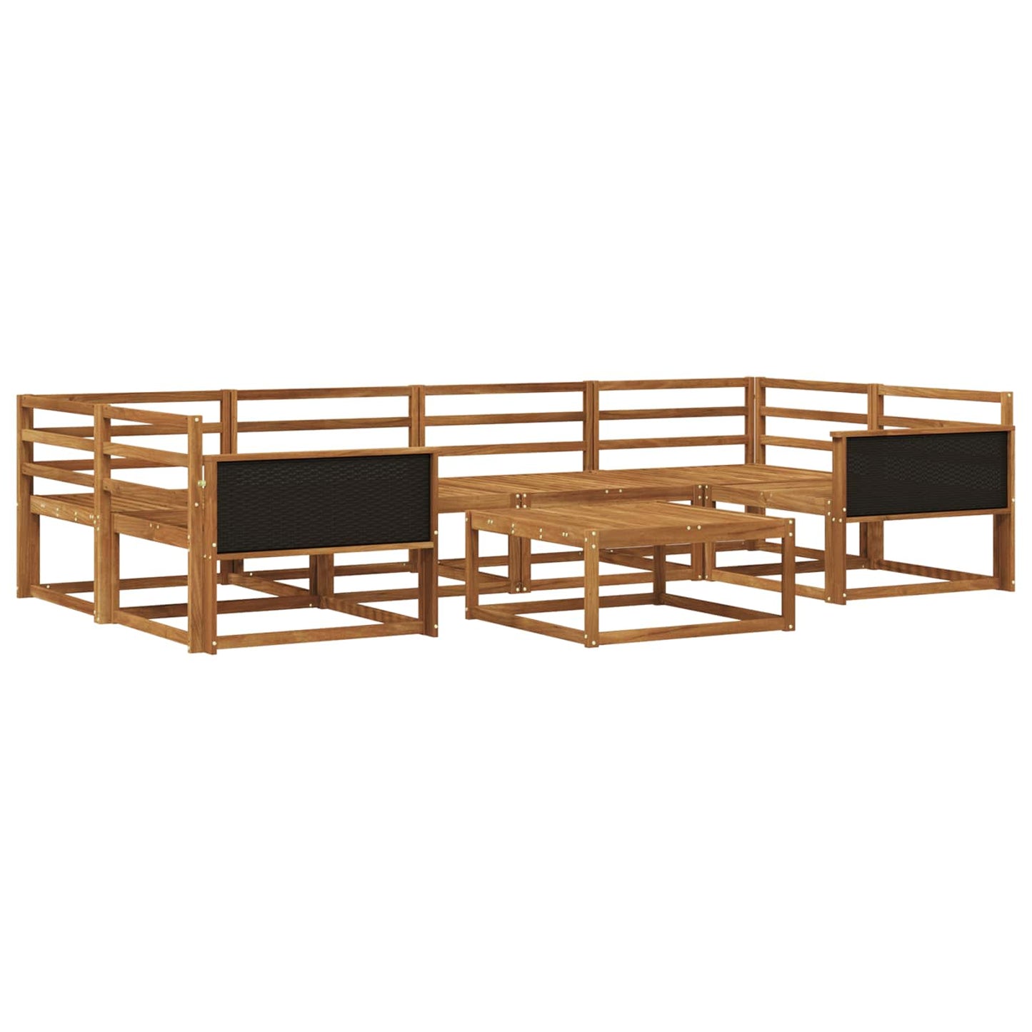 Utendørs sofa-sett 7 pcs Naturlig Solid akasietre