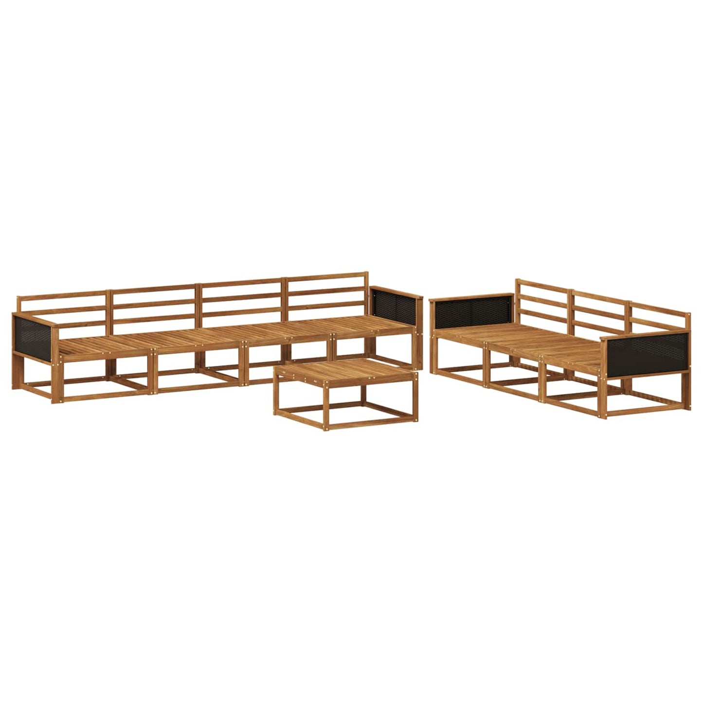 Utendørs sofa-sett 8 pcs Naturlig Solid akasietre