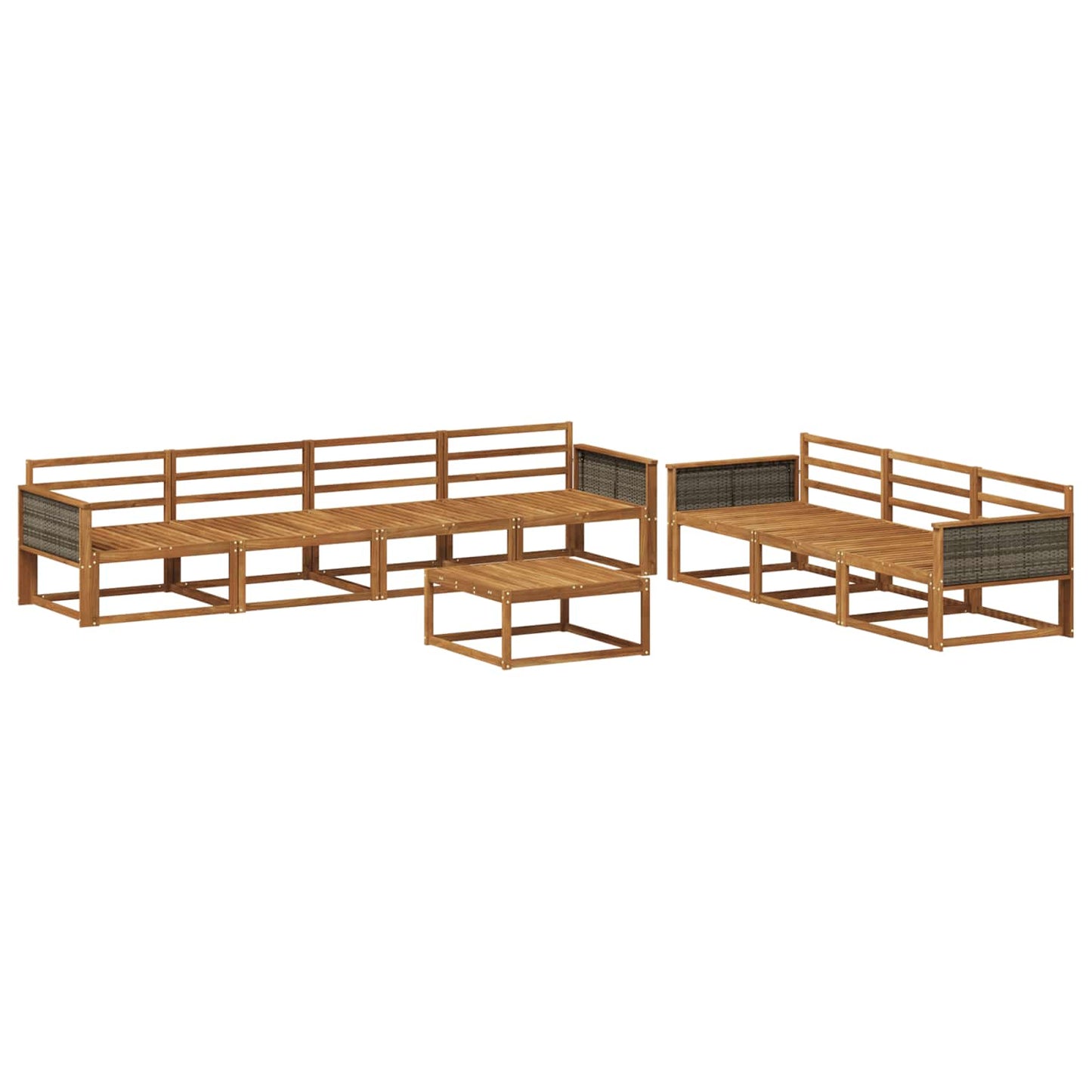 Utendørs sofa-sett 8 pcs Naturlig Solid akasietre