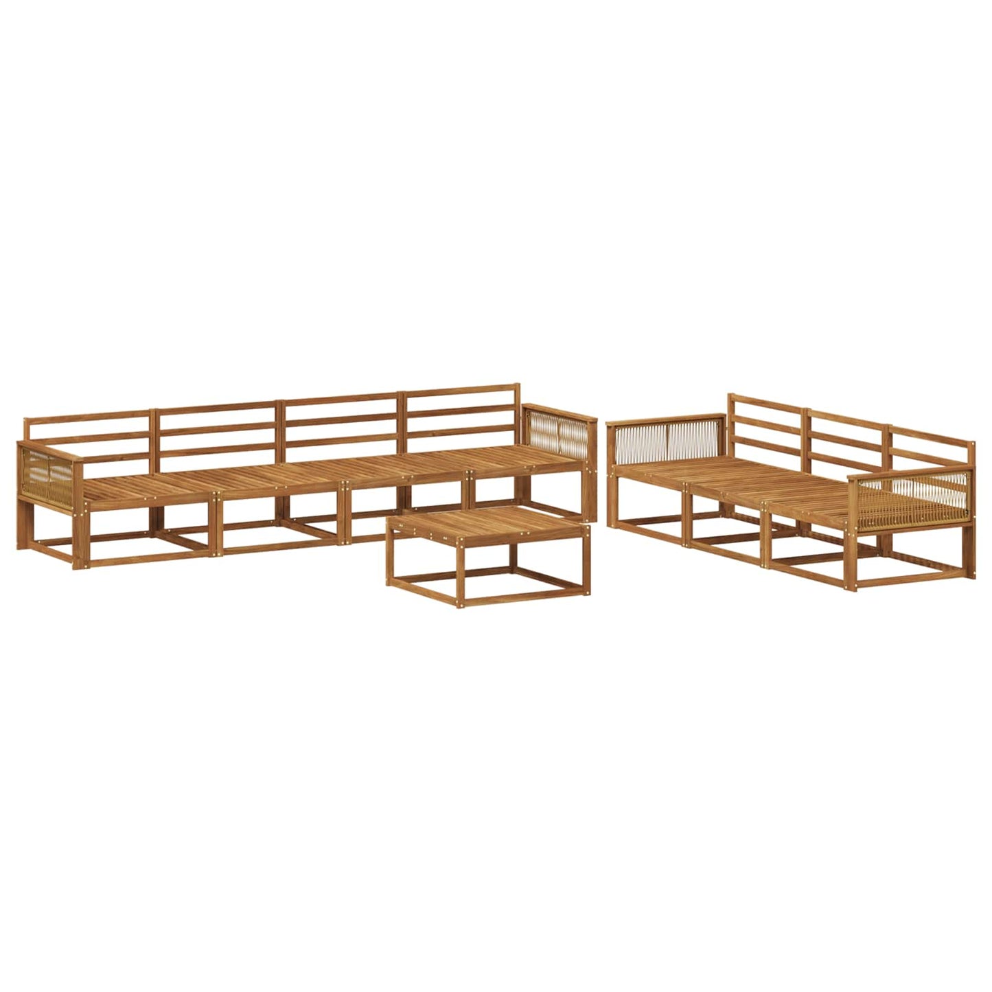 Utendørs sofa-sett 8 pcs Naturlig Solid akasietre