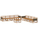 Utendørs sofa-sett 9 pcs Naturlig Solid akasietre