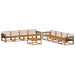Utendørs sofa-sett 9 pcs Naturlig Solid akasietre