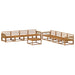 Utendørs sofa-sett 9 pcs Naturlig Solid akasietre