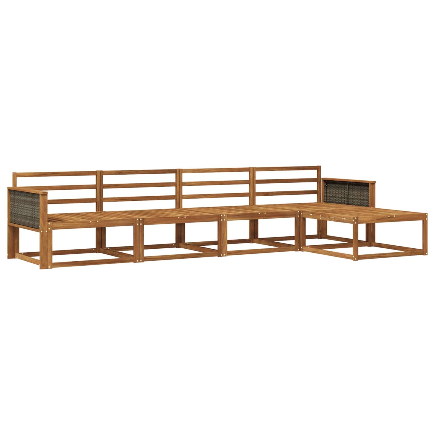 Utendørs sofa-sett 5 pcs Naturlig Solid akasietre