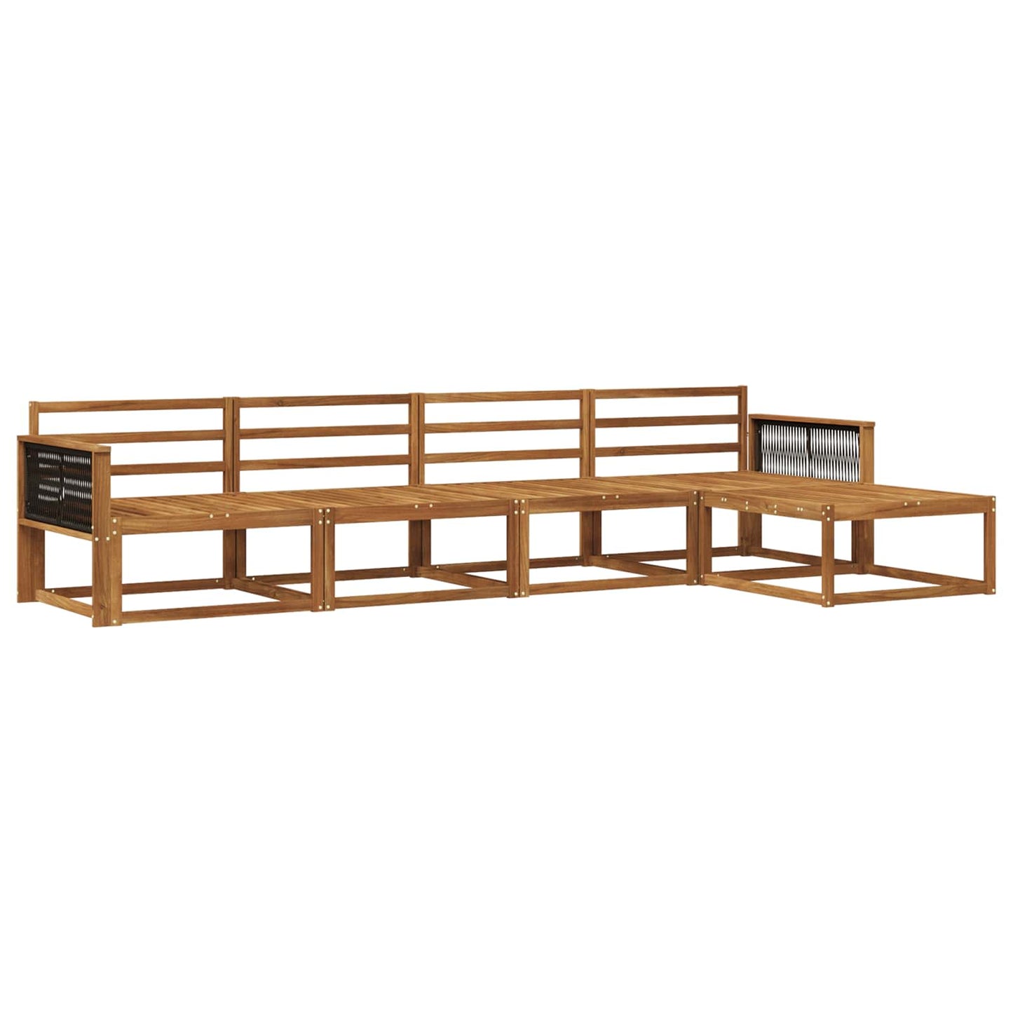 Utendørs sofa-sett 5 pcs Naturlig Solid akasietre