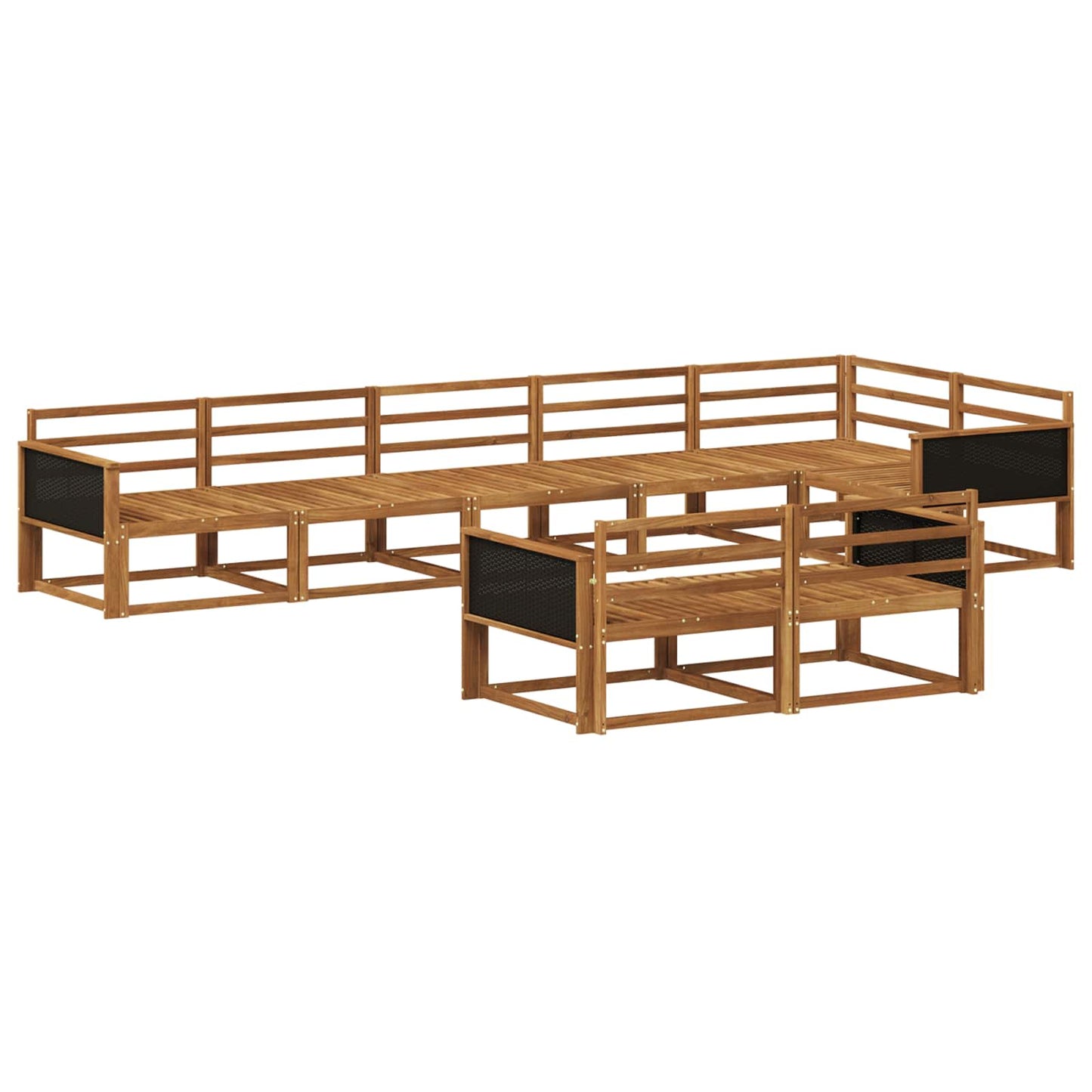 Utendørs sofa-sett 8 pcs Naturlig Solid akasietre
