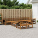 Utendørs sofa-sett 9 pcs Naturlig Solid akasietre