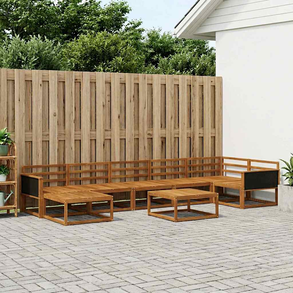 Utendørs sofa-sett 8 pcs Naturlig Solid akasietre