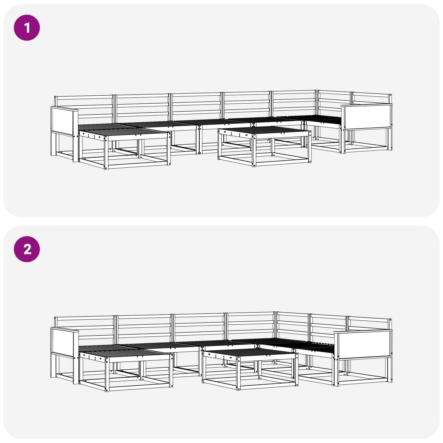 Utendørs sofa-sett 8 pcs Naturlig Solid akasietre