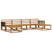 Utendørs sofa-sett 6 pcs Naturlig Solid akasietre