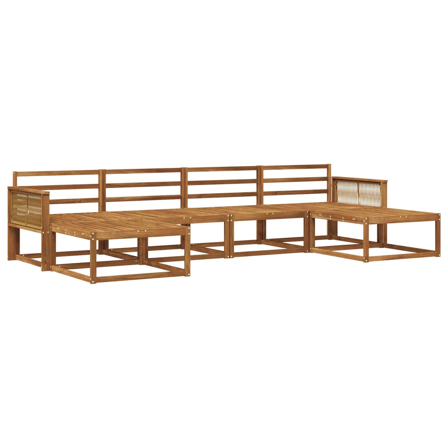 Utendørs sofa-sett 6 pcs Naturlig Solid akasietre