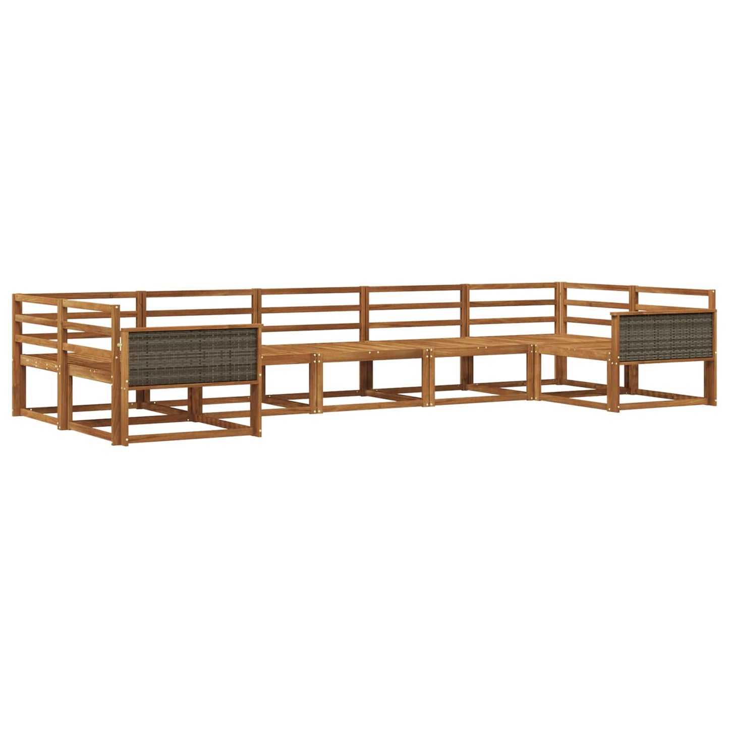 Utendørs sofa-sett 7 pcs Naturlig Solid akasietre