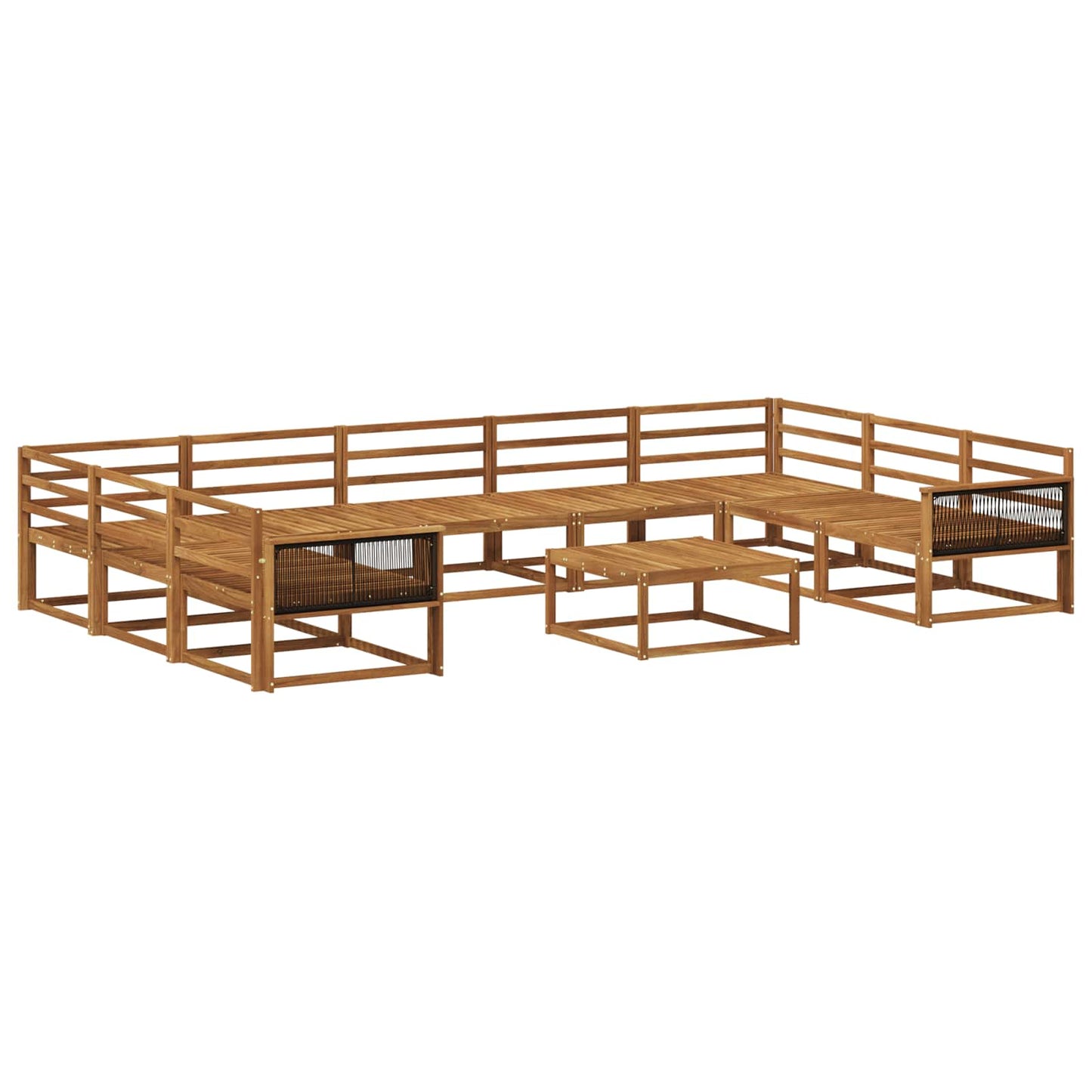Utendørs sofa-sett 10 pcs Naturlig Solid akasietre