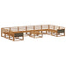 Utendørs sofa-sett 11 pcs Naturlig Solid akasietre