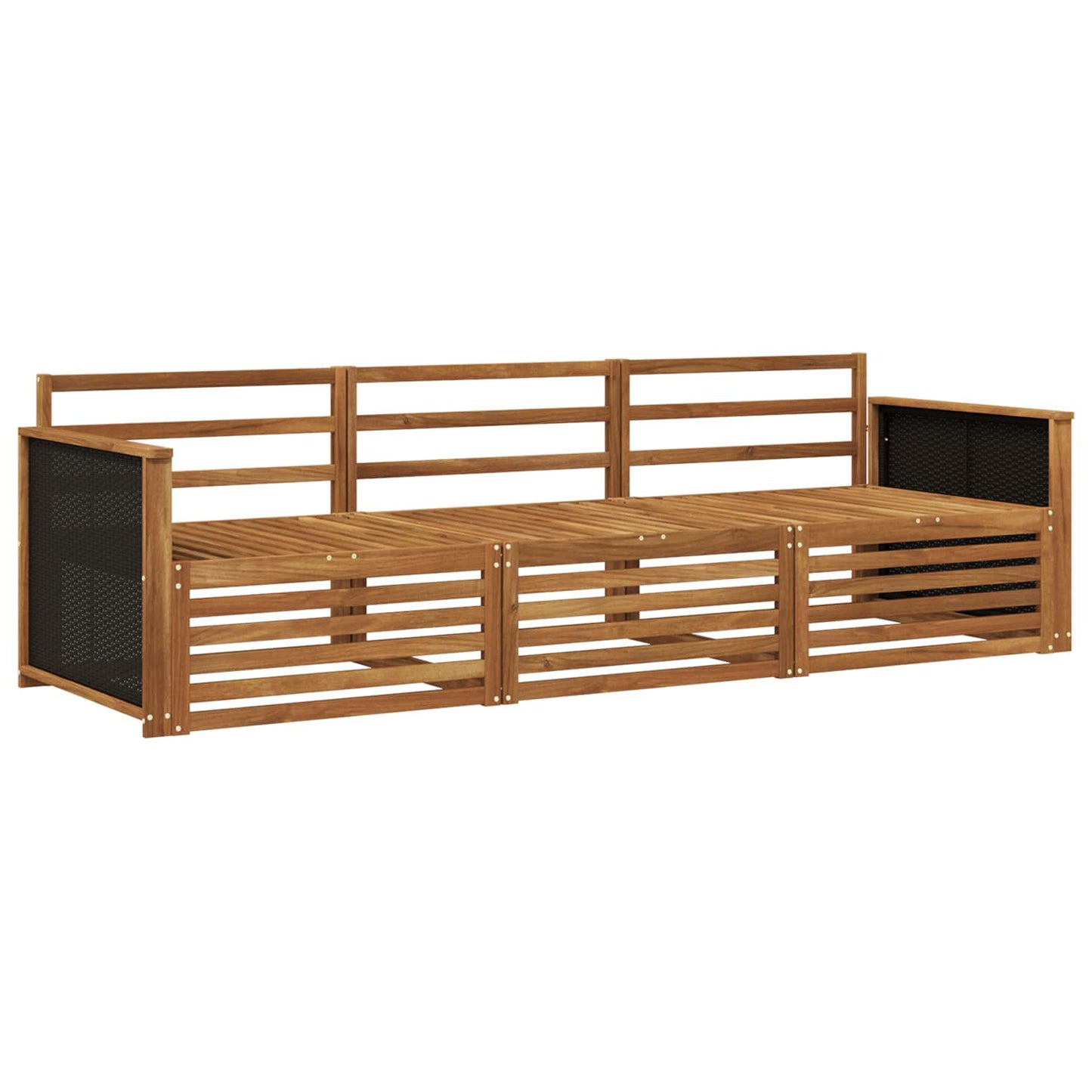 Utendørs sofa-sett 3 pcs Naturlig Solid akasietre