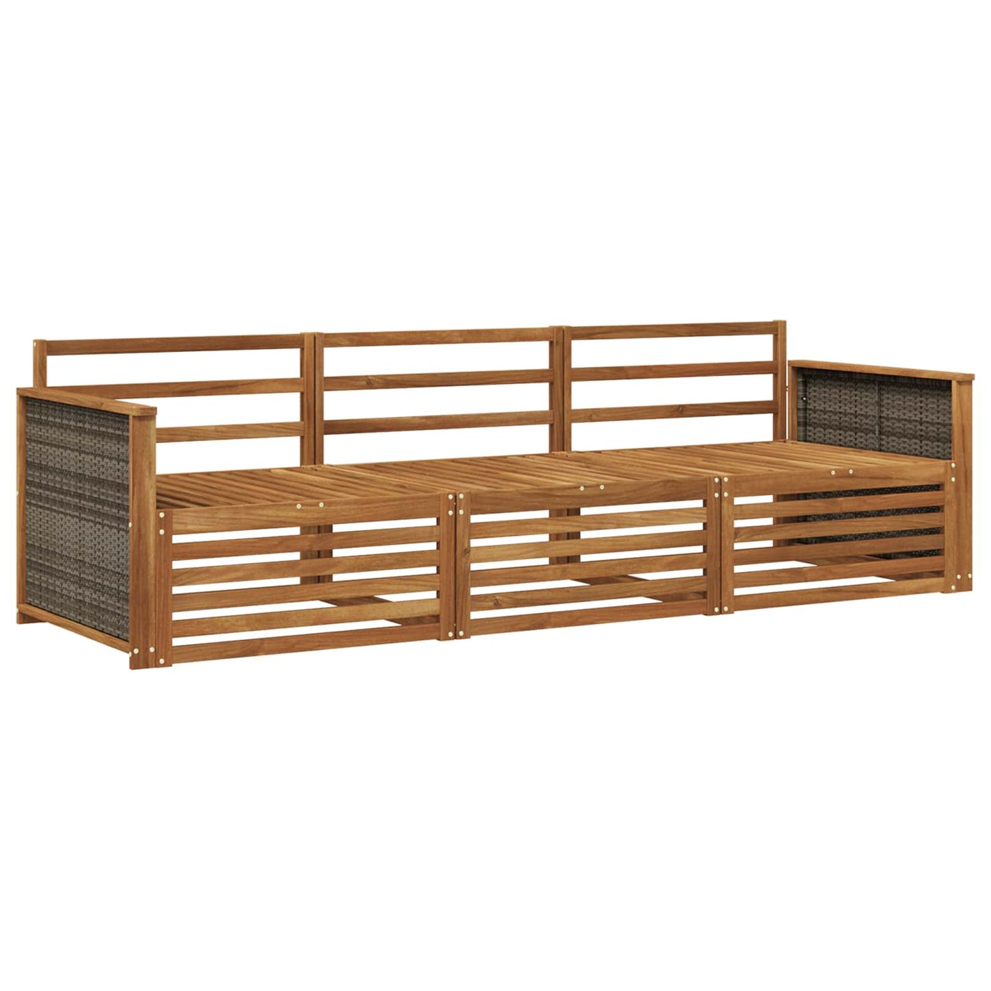 Utendørs sofa-sett 3 pcs Naturlig Solid akasietre